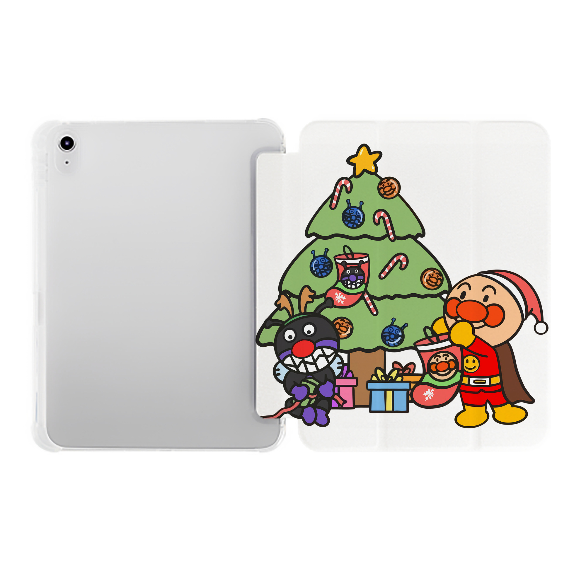 （画像用） アンパンマン Anpanman IPad ケース ペン収納付き 三つ折りスタンド PUレザー×シリコン 対応機種9.5/10.5/10.9インチ